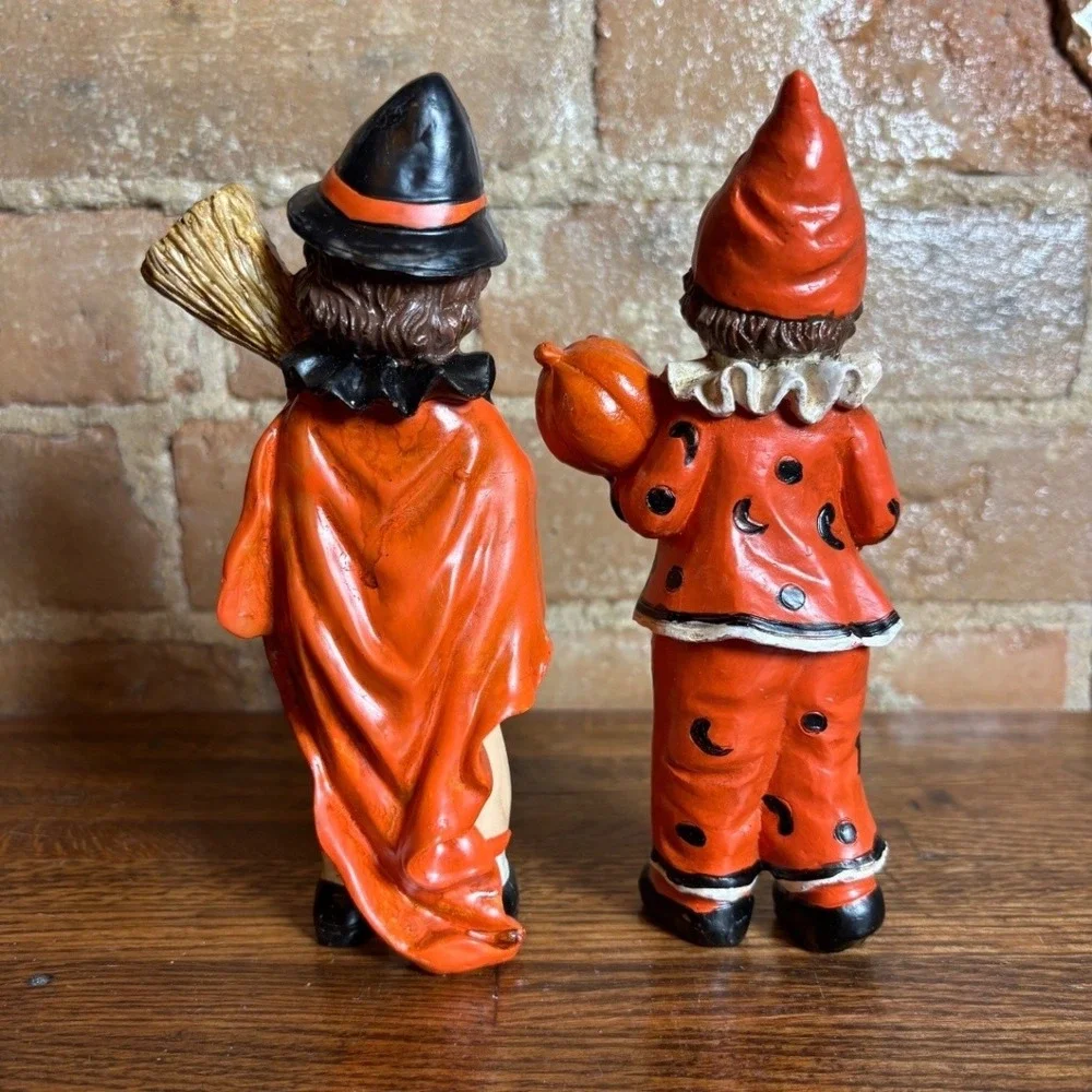 Halloween Hobby Lobby Set Clown Girl Witch Costumes Figurines Vintage Inspired
